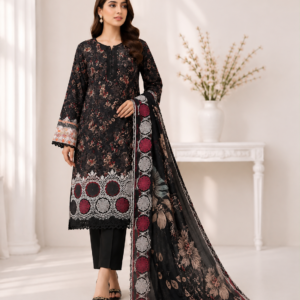 HAYA Black Blossom Premium Printed 3 Piece