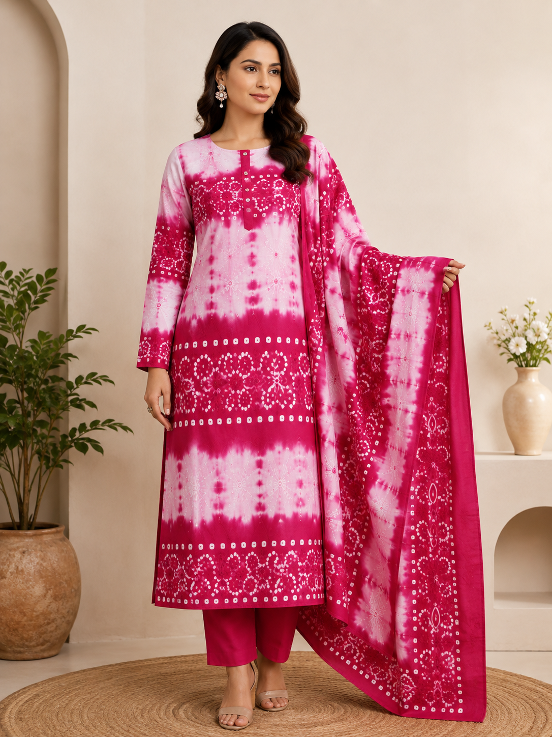 Trend Fashion Gallery Premium Cotton Tie-Dye 3 Piece Collection (Serial No: 5473)