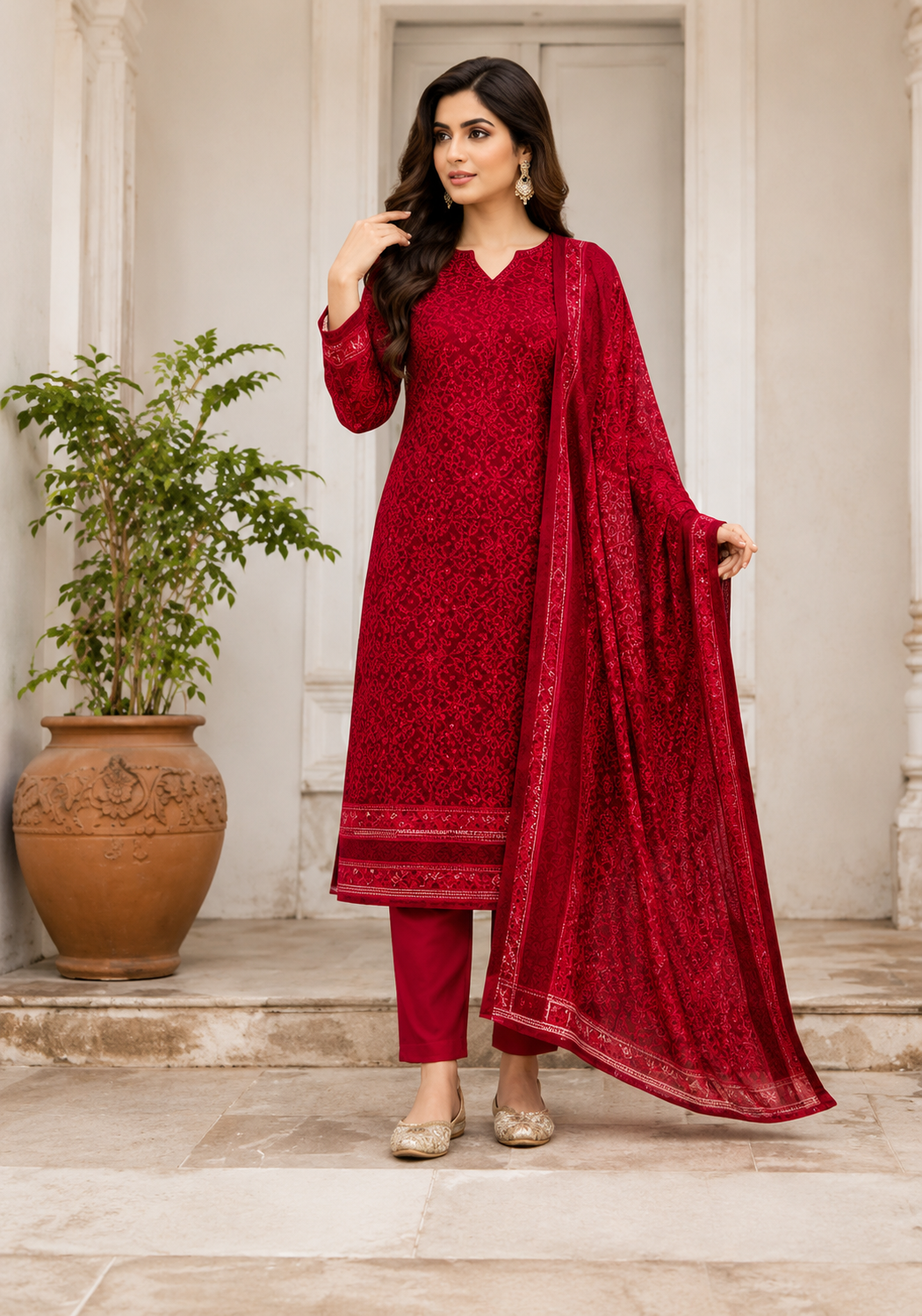 Trend Fashion Gallery Premium Mama Cotton Batik Print 3 Piece Collection (Serial No: 2200)